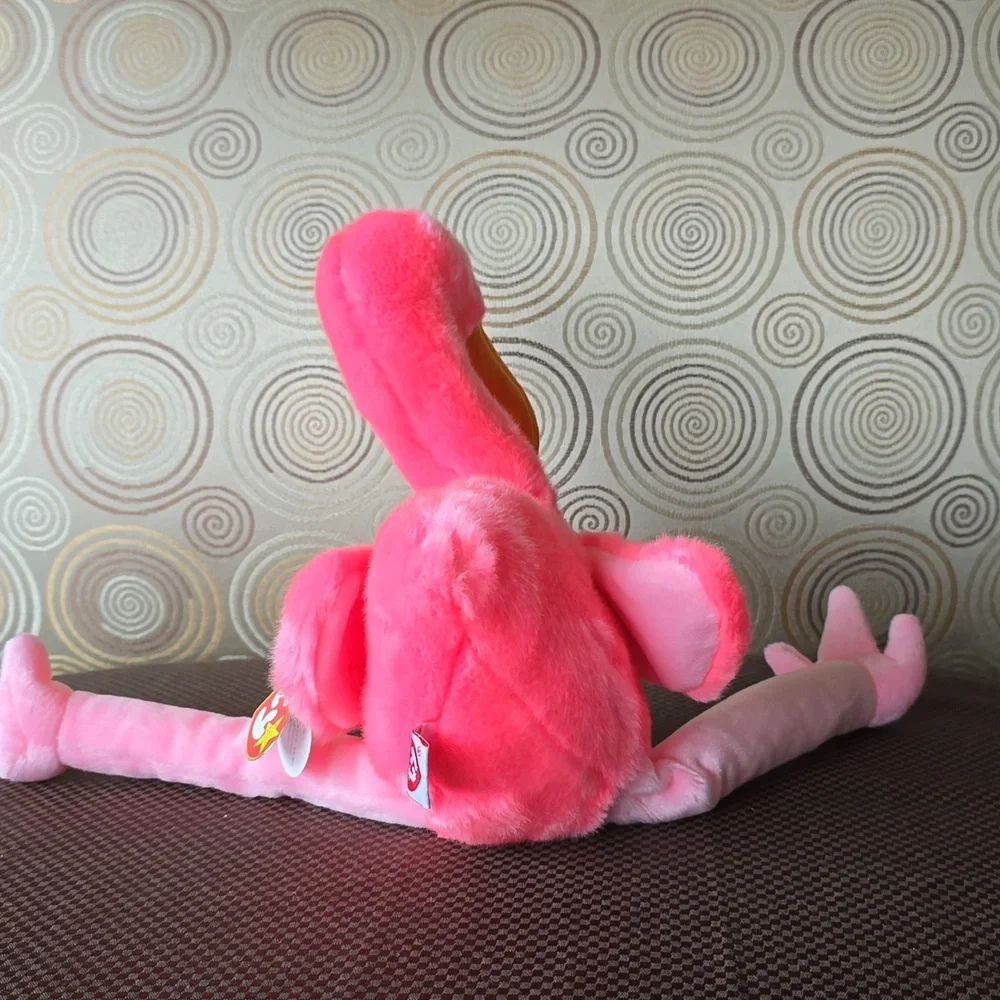 Pinky 🦩Ty Flamingo Bird🦩 Lg Plush Beanie Buddy🦩Kids Toy Rare Collectible, NWT - Picture 11 of 11